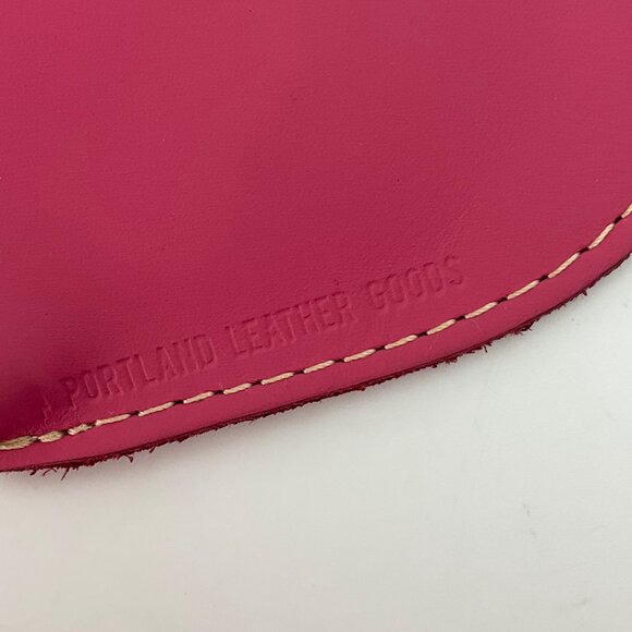 Portland Leather Goods Heart Hot Pink Bag Charm Leather Coin Pouch - Picture 3 of 11